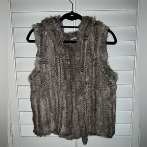 525 America Rabbit Fur Hooded Vest